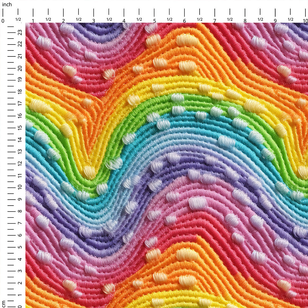 Rainbow Threads Embroidery Fabric
