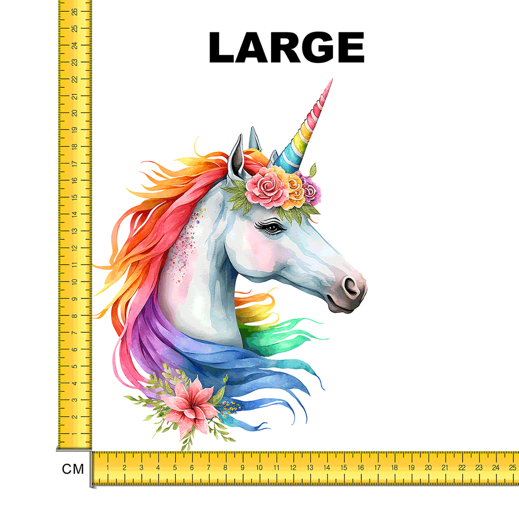 Rainbow Unicorn Iron on Fabric Heat Transfer DTF-118