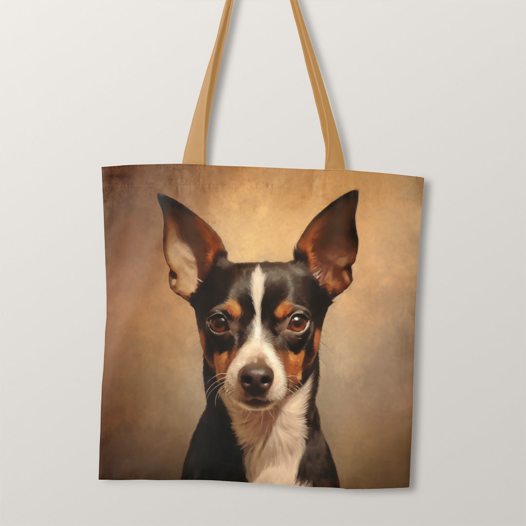 TOTE Rat Terrier Dog Fabric Bag Panel