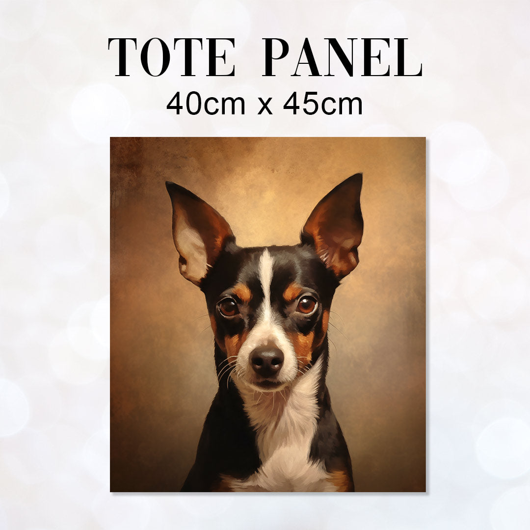 TOTE Rat Terrier Dog Fabric Bag Panel