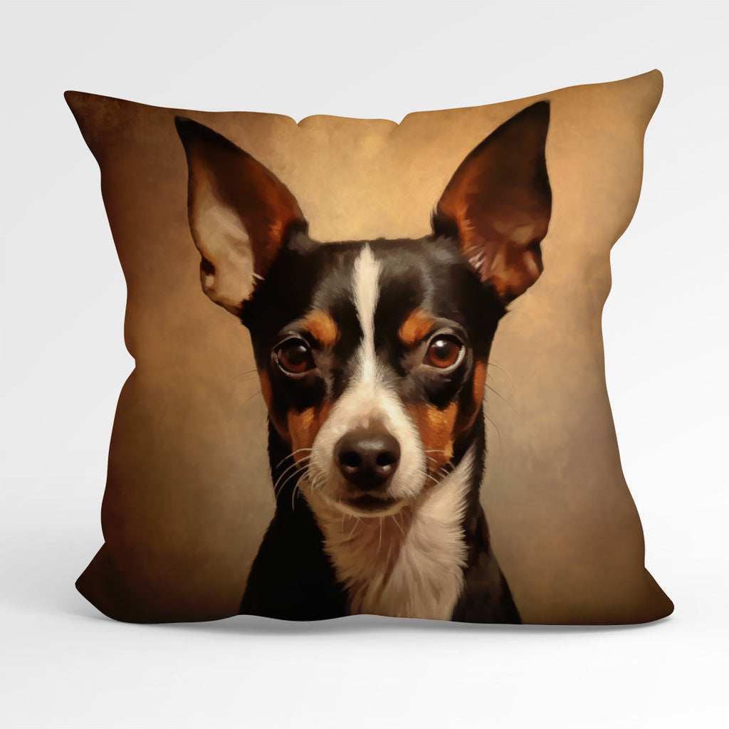 CUSHION Fabric Panel Rat Terrier Dog
