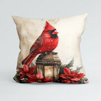 CUSHION Panel Red Cardinal Lantern CP-808