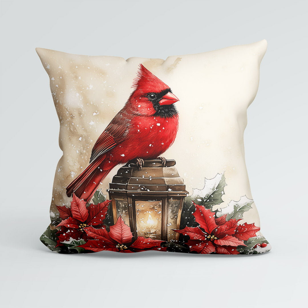CUSHION Panel Red Cardinal Lantern CP-808