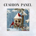 CUSHION Panel Red Cardinals Birdhouse CP-809