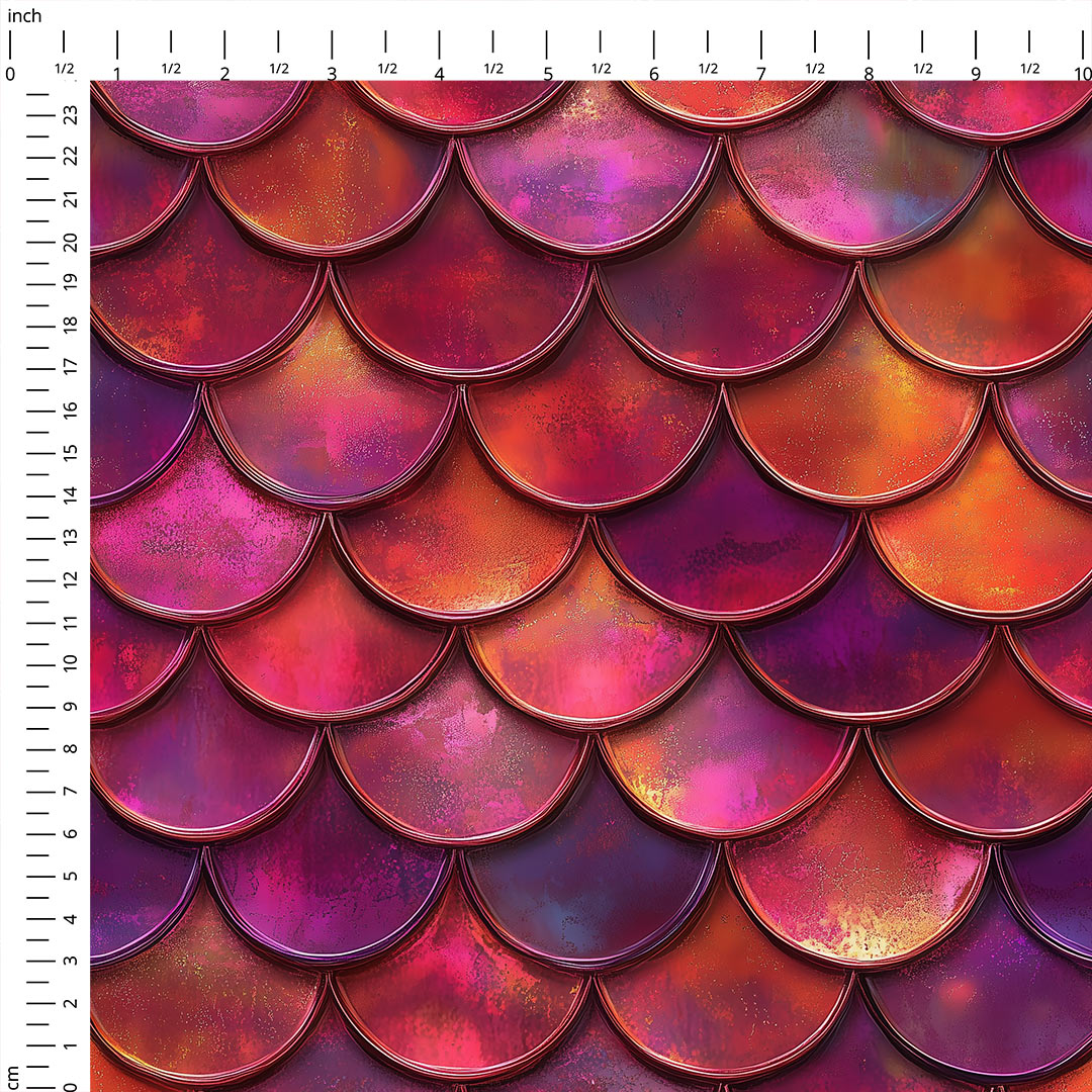 Red Dragon Scales Fabric
