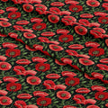 Red Poppies On Black Fabric