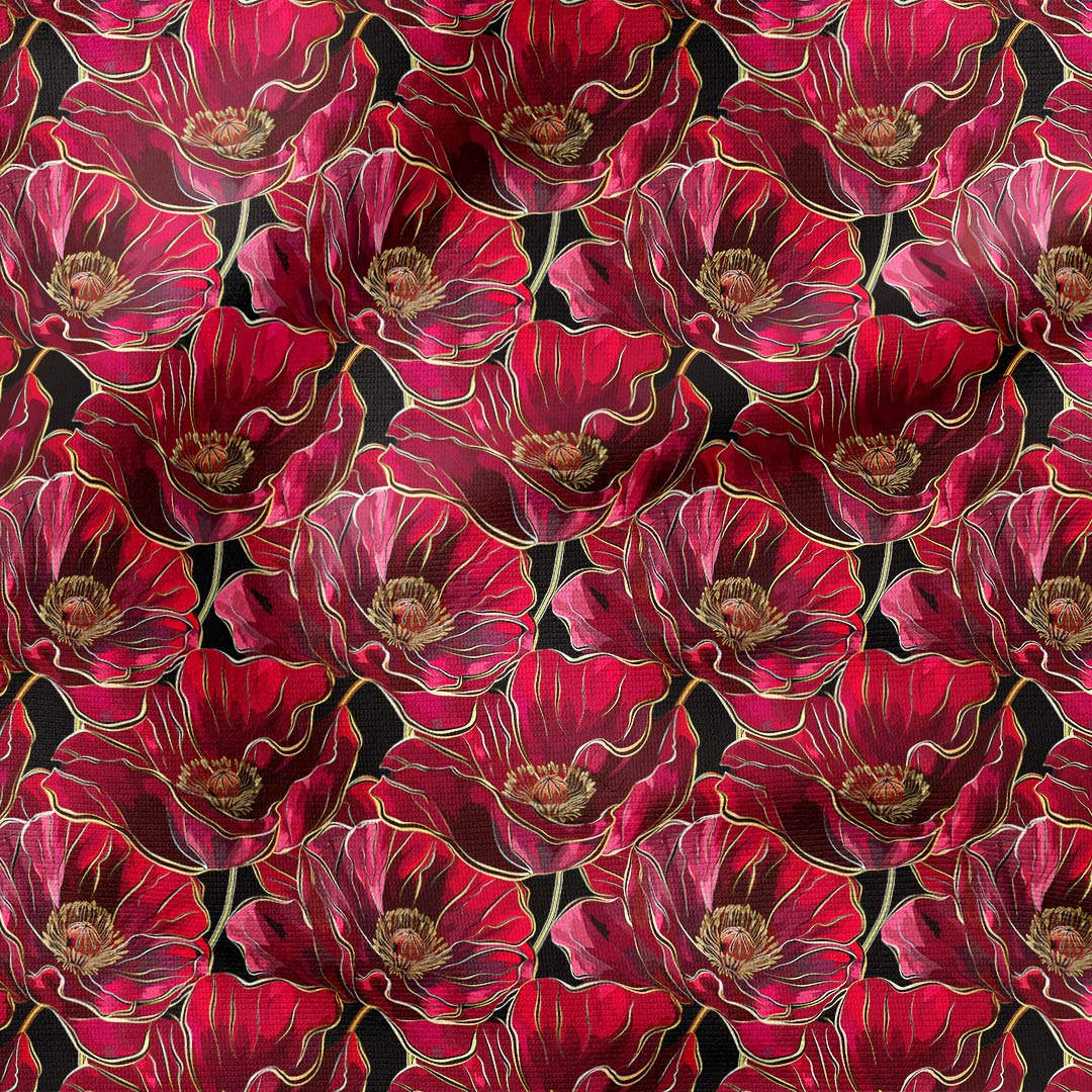 Red Poppies Fabric