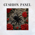 CUSHION Panel Dark Red Roses Spider CP-190
