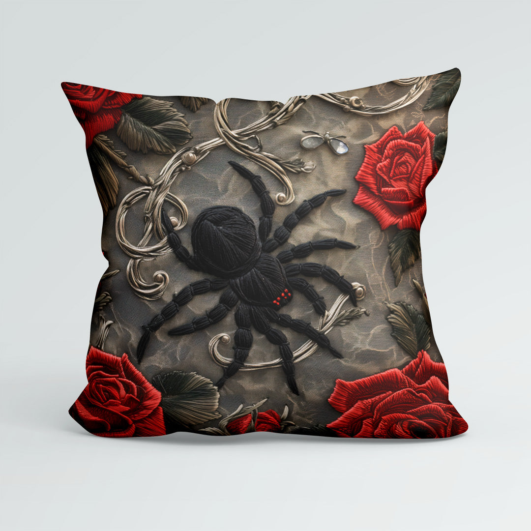 CUSHION Panel Dark Red Roses Spider CP-190