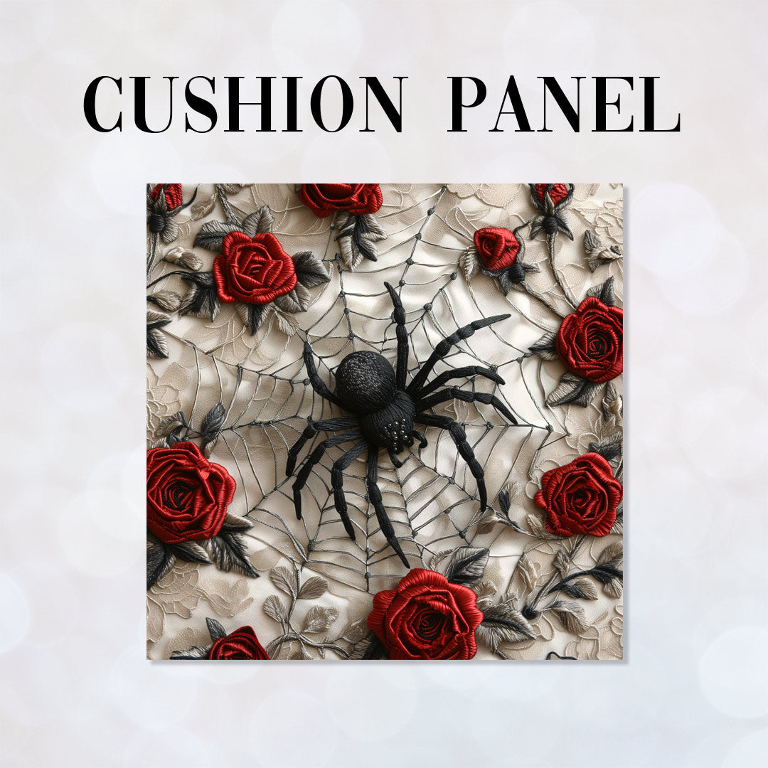 CUSHION Panel Light Red Roses Spider CP-191