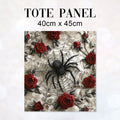 TOTE Fabric Bag Panel Light Red Roses Spider TP-272