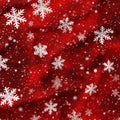 Red Snowflake Glitter Fabric