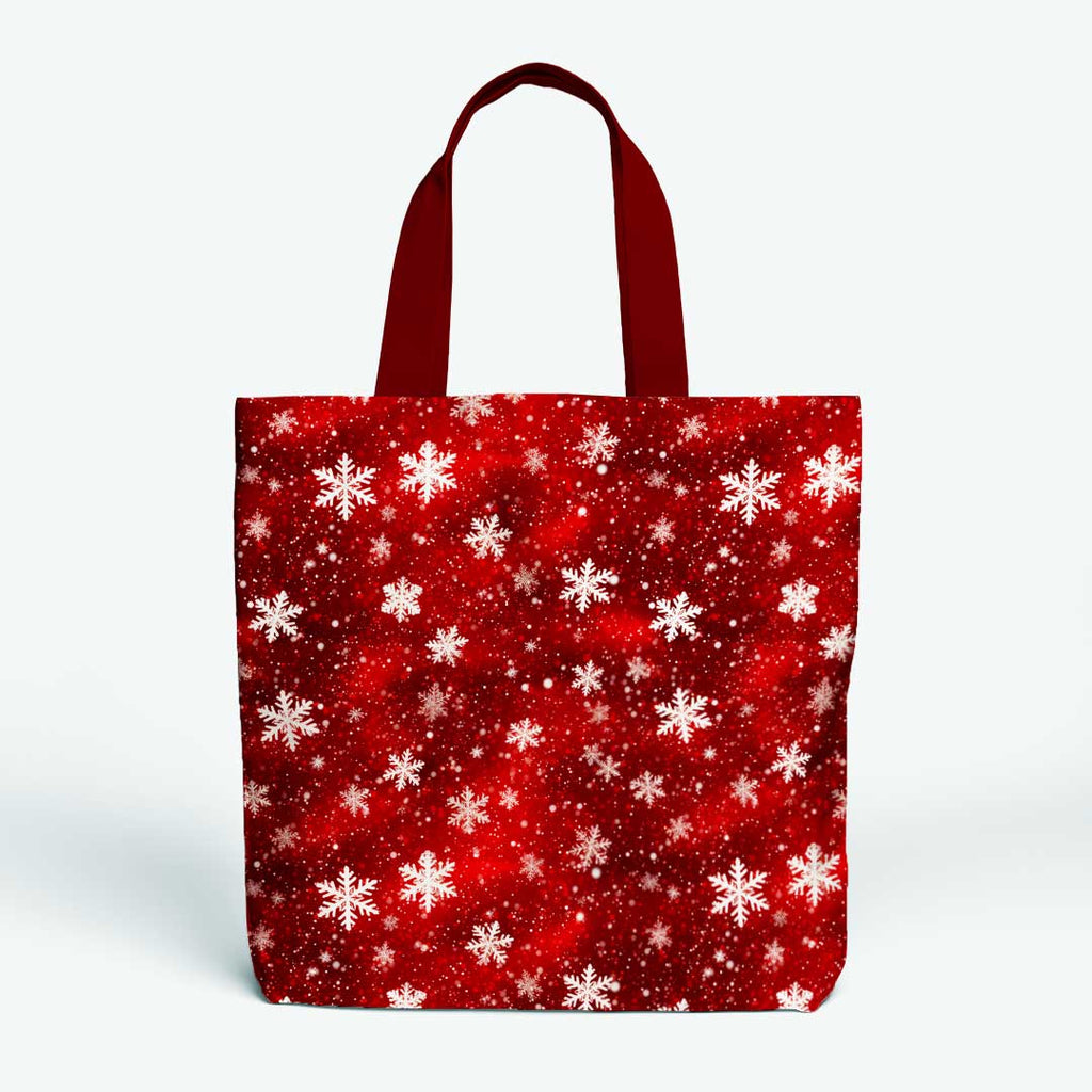 Red Snowflake Glitter Fabric