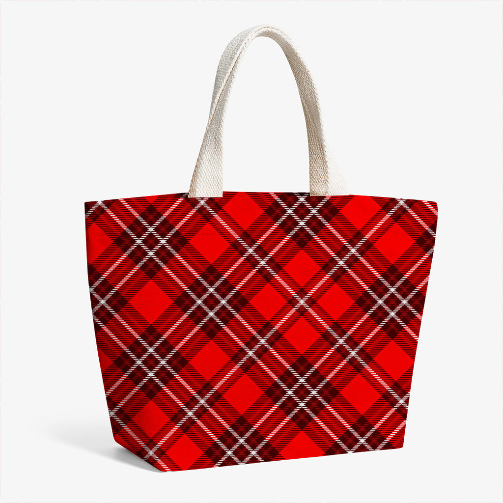 Red and White Tartan Fabric 1430