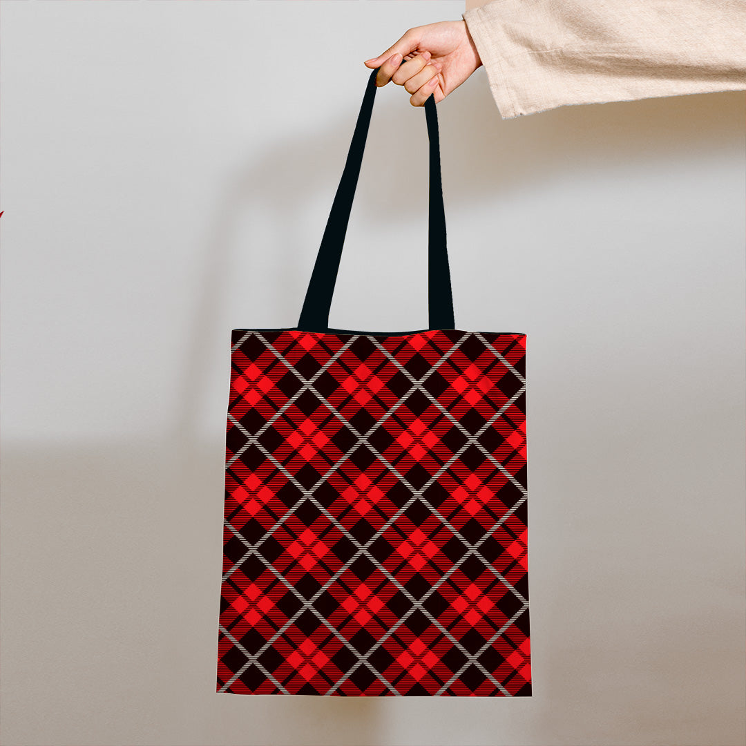 Red and Black Plaid Fabric 1431