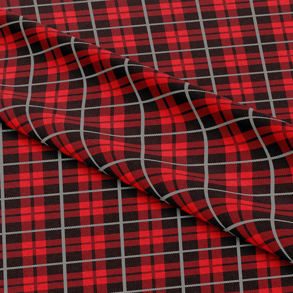 Red and Black Plaid Fabric 1431