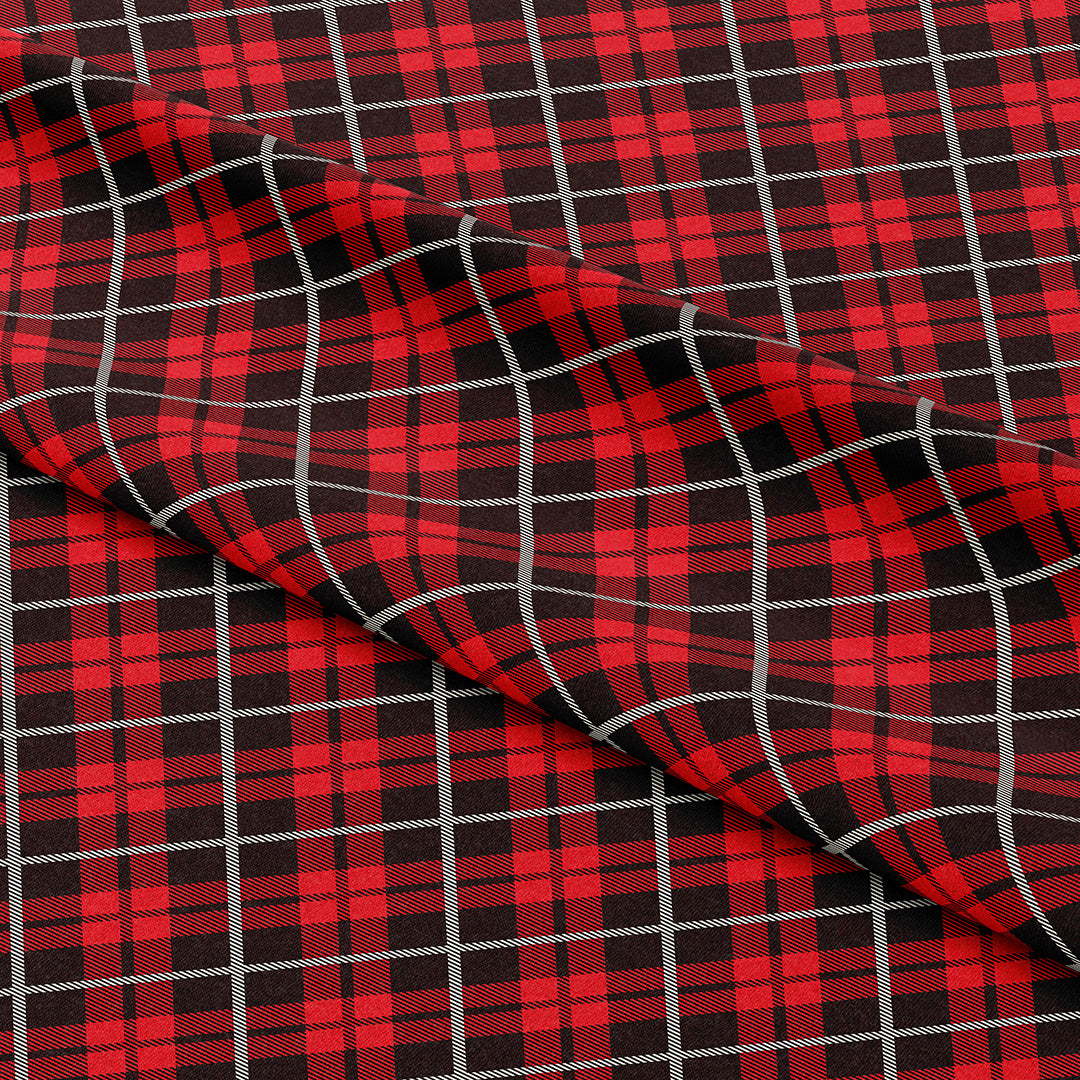 Red and Black Plaid Fabric 1431