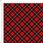 Red and Black Plaid Fabric 1431