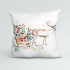 CUSHION Panel Reindeer and Sledge White CP-812