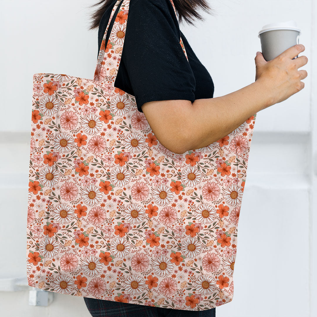 Retro Autumn Flowers Fabric