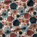 Retro Autumnal Daisies Fabric