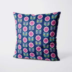 Retro Floral Navy Fabric