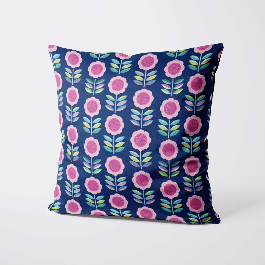 Retro Floral Navy Fabric