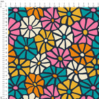 Retro Flowers  Fabric
