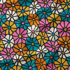 Retro Flowers  Fabric