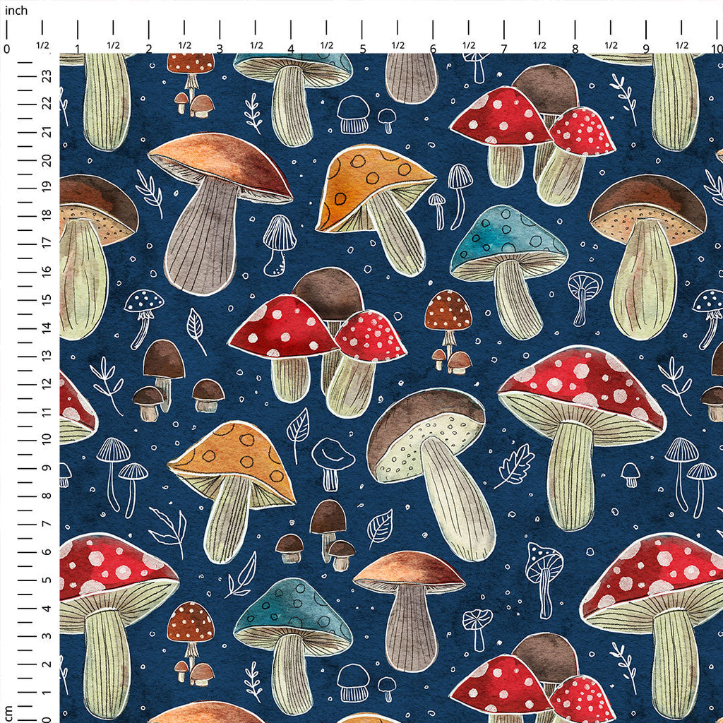 Retro Mushrooms Fabric