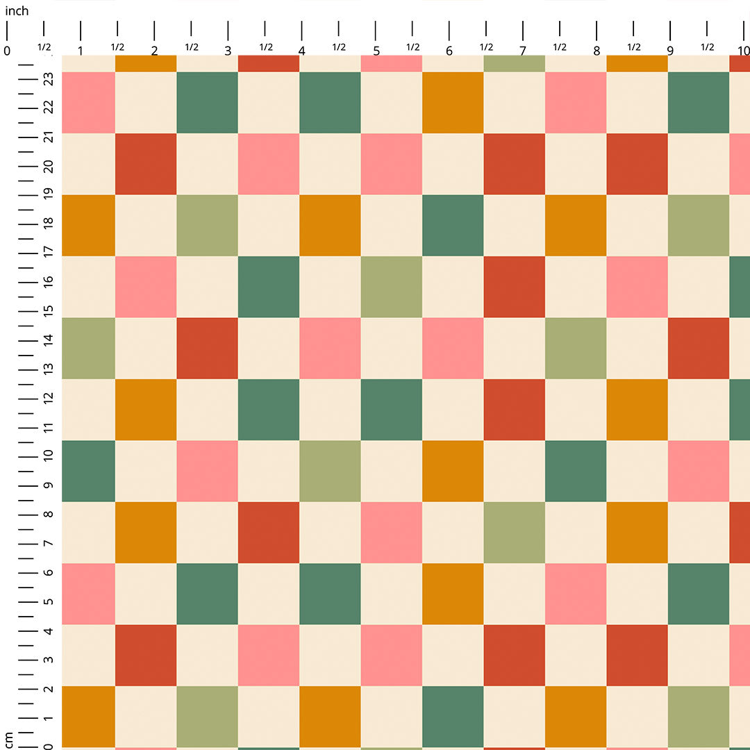 Retro Western Checks Fabric