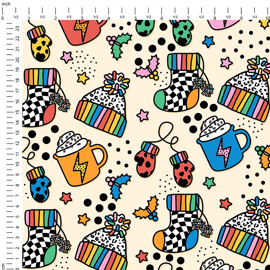Retro Winter Fun Fabric