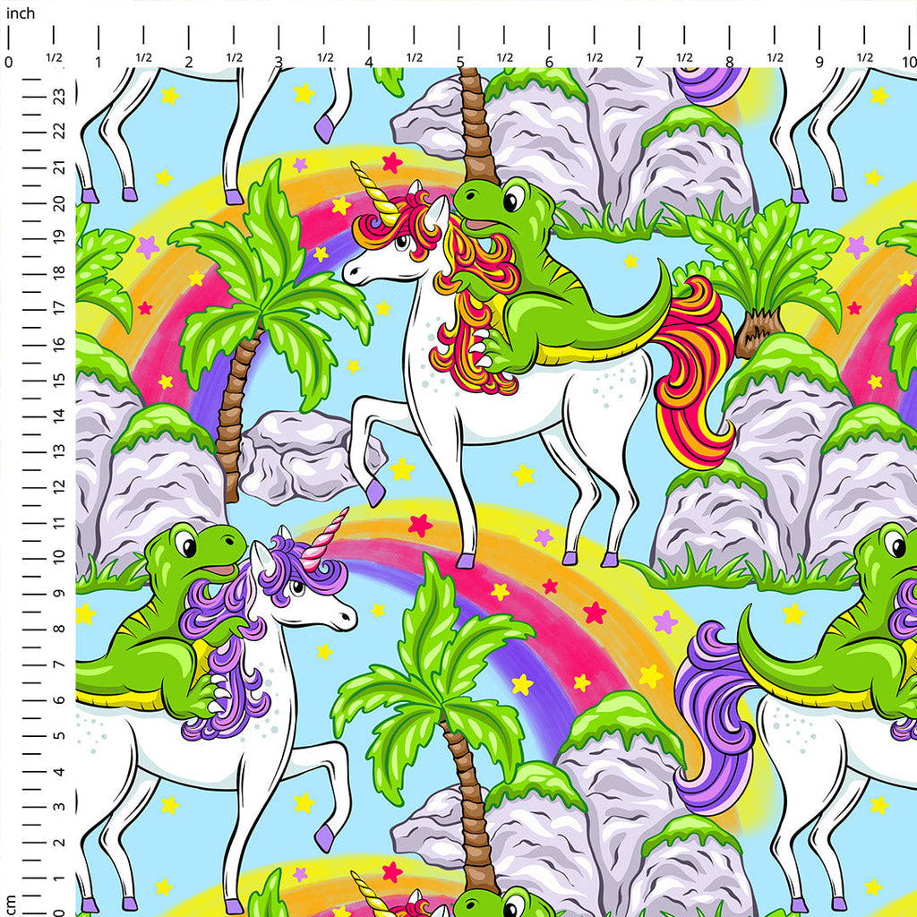 Riding Unicorns Fabric