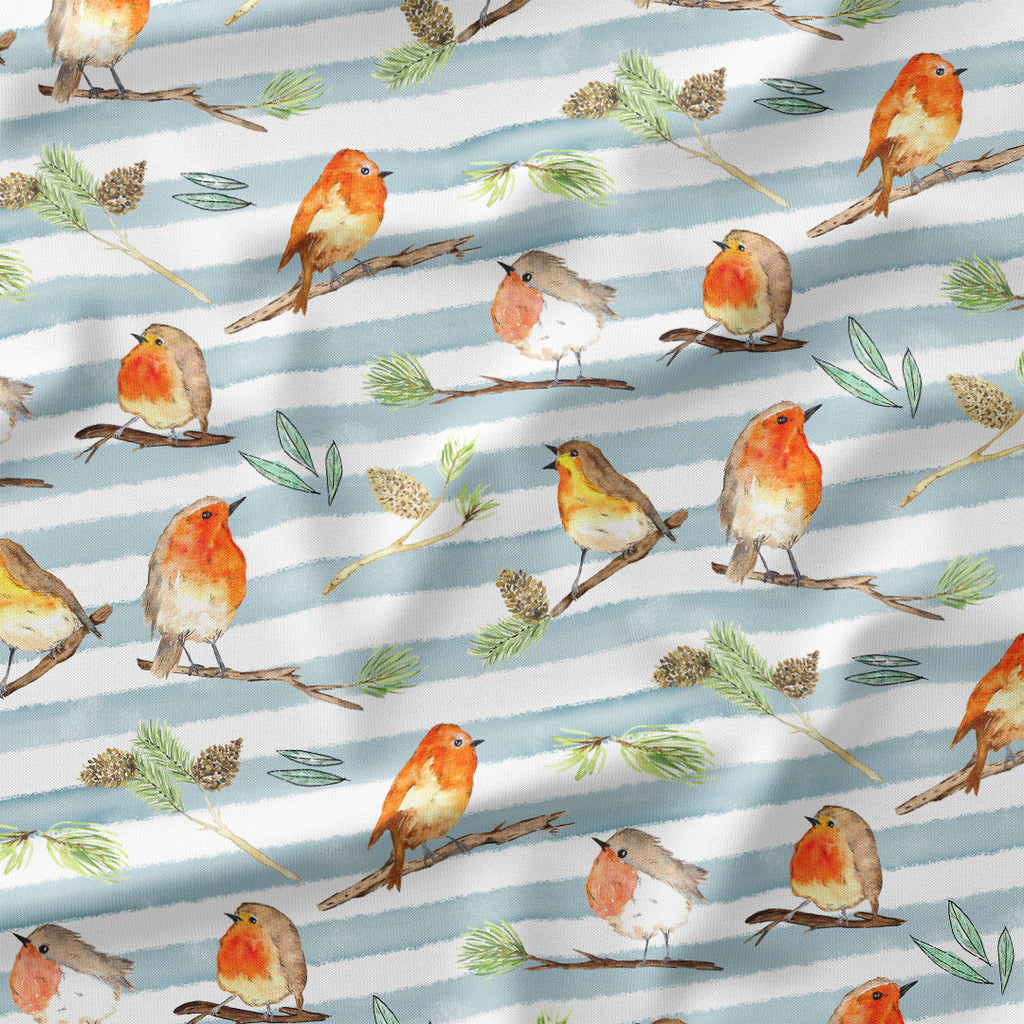 Robin Blue Stripes Fabric