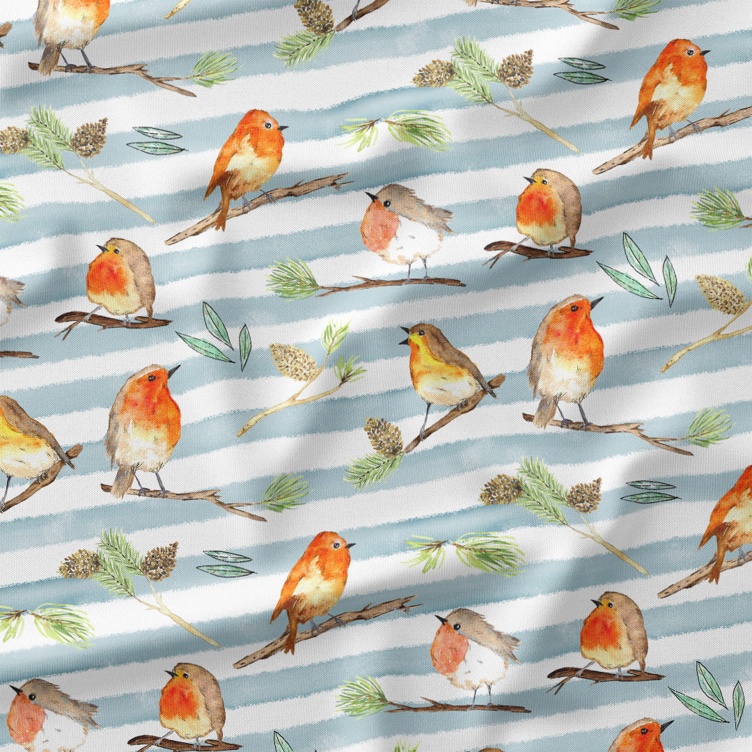 Robin Blue Stripes Fabric