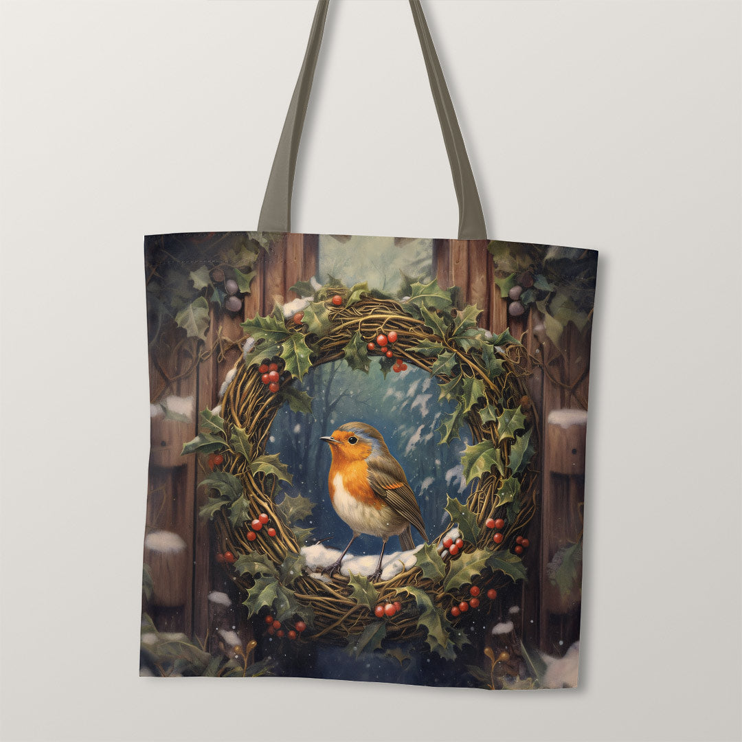 TOTE Robin Wreath Fabric Bag Panel