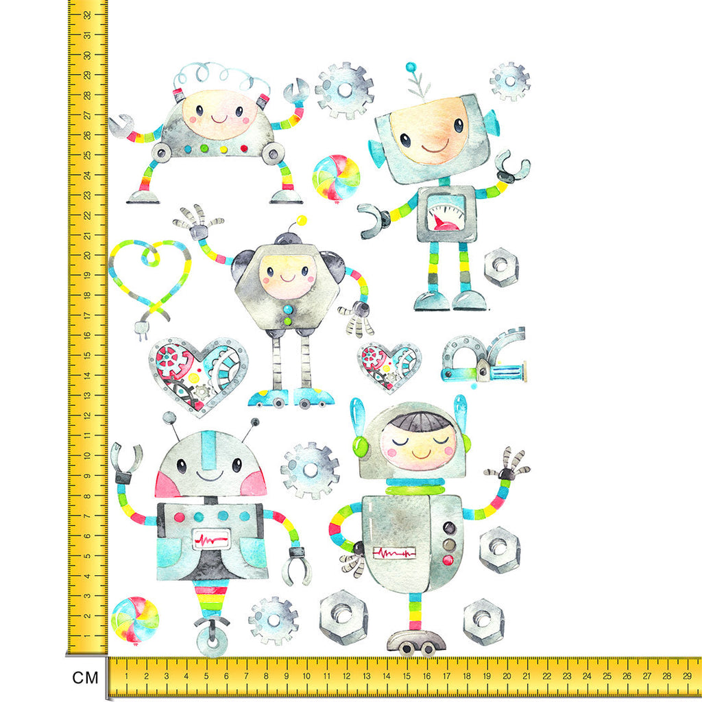 Robots A4 Mix Set Iron on fabric heat transfer DTF-159