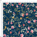 Rose Garden Blue Fabric