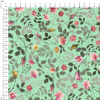 Rose Garden Mint Fabric