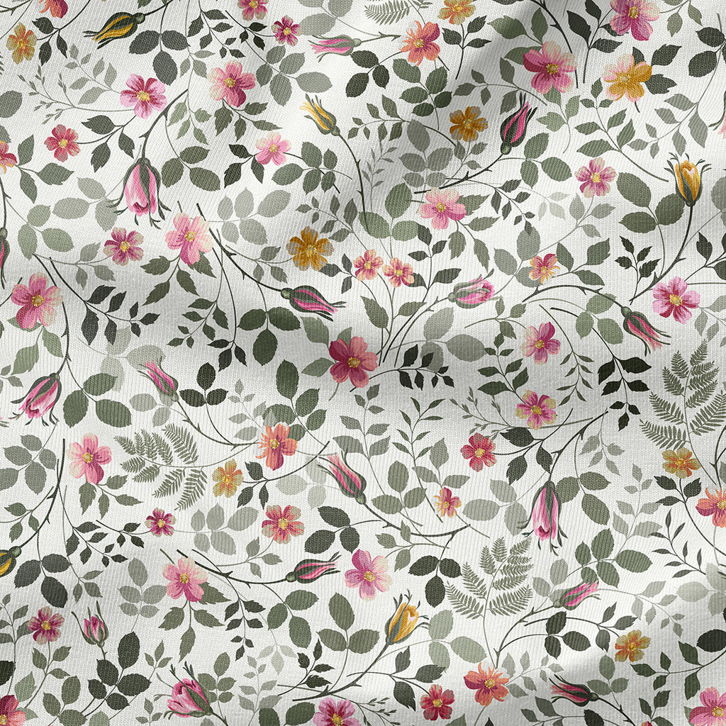 Rose Garden White Fabric