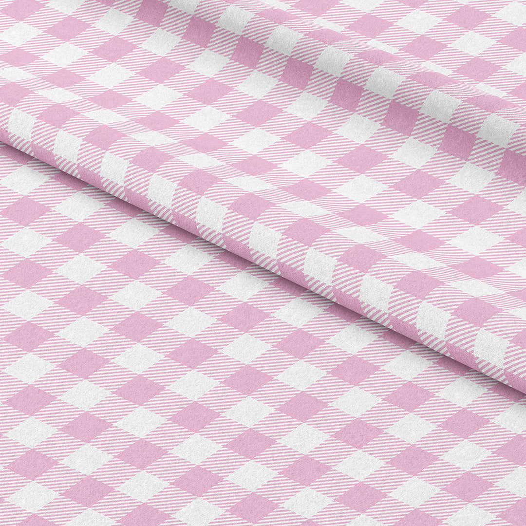 Rose Pink Checks Fabric