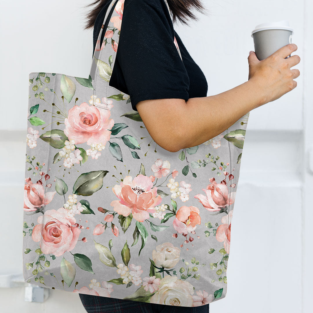 Roses On Grey Fabric