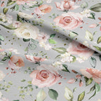 Roses On Grey Fabric