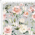 Roses On Grey Fabric