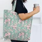 Roses On Mint Fabric