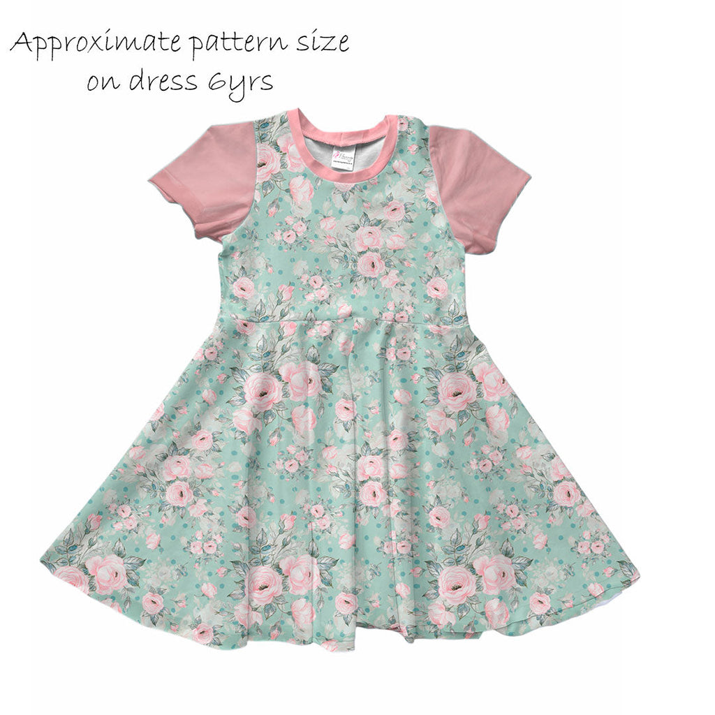 Roses On Mint Fabric