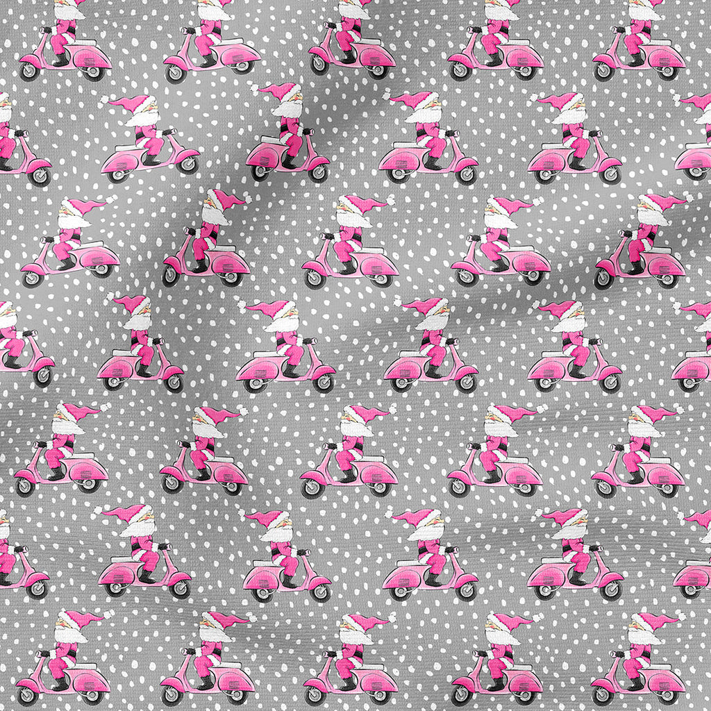Santa Scooter Pink Fabric
