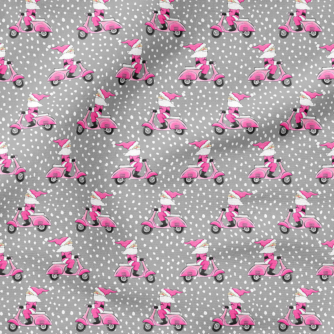 Santa Scooter Pink Fabric