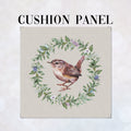 CUSHION Fabric Panel Scottish Bird Grey CP-1172