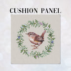 CUSHION Fabric Panel Scottish Bird Grey CP-1172